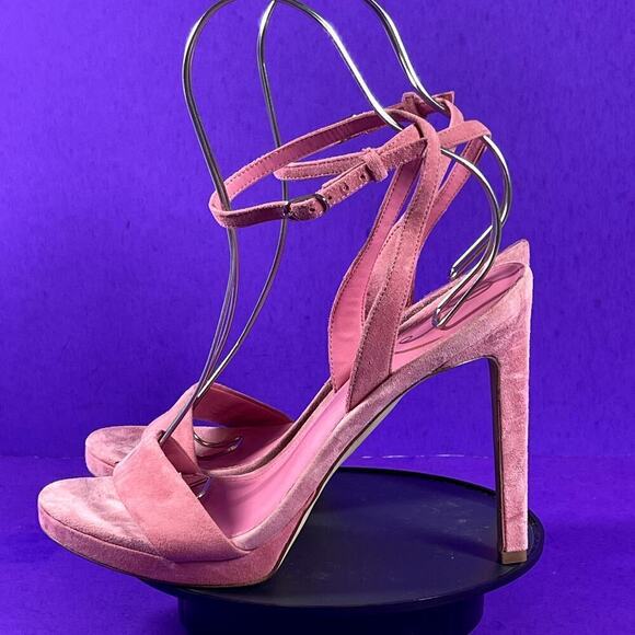 Sam Edelman Pink Suede Jade Ankle Strap Sandal‎ Women's Shoe Size 8.5-NEW - Picture 3 of 8